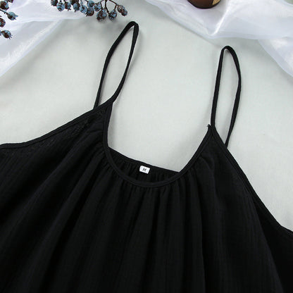 String Shoulder Split  Sleepwear Dress