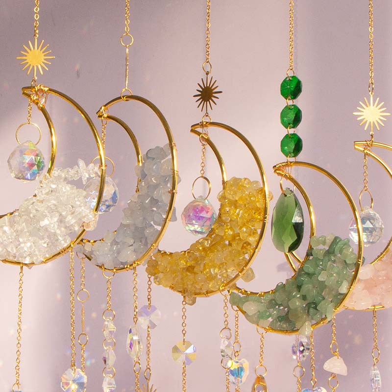 Moon Colorful Hanging Crystal Decoration