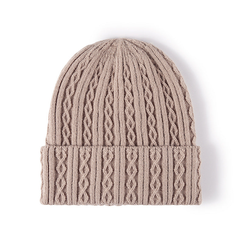 Solid Color Twist Snug Knit Beanie