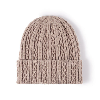 Solid Color Twist Snug Knit Beanie