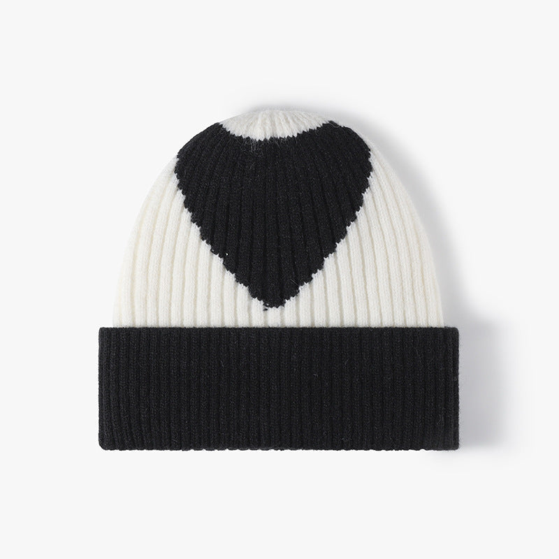 Color Block Love Jacquard Knit Beanie