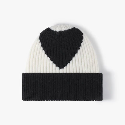 Color Block Love Jacquard Knit Beanie