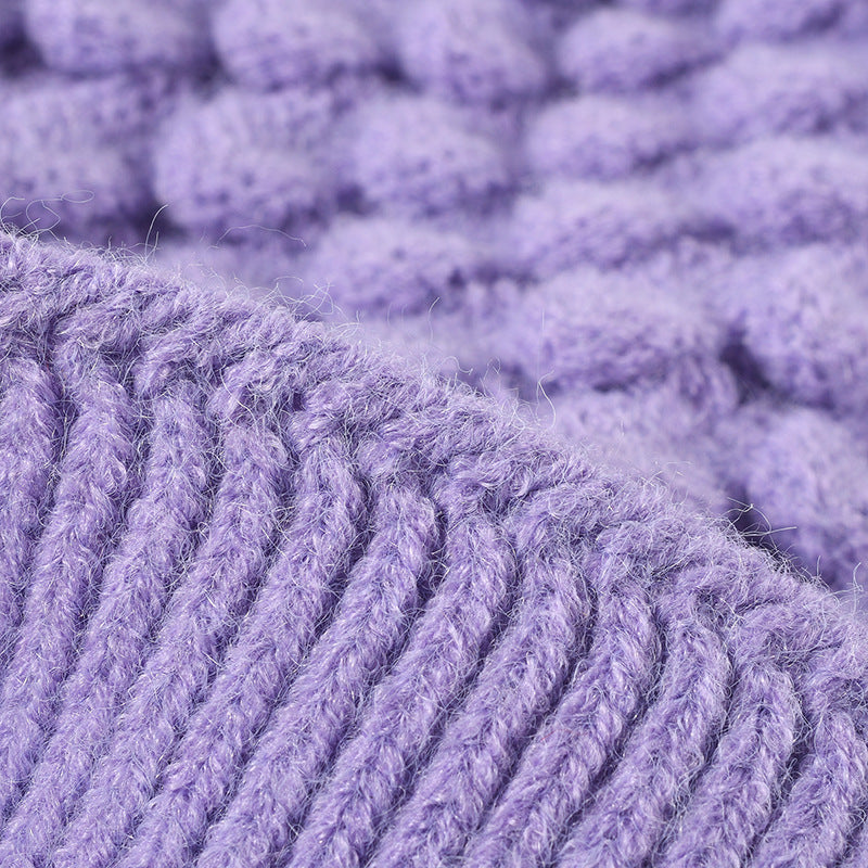 Solid Color Outdoors Pom Beanie