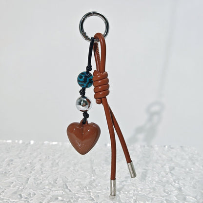 Simple Braided Heart Keychain Bag Charms