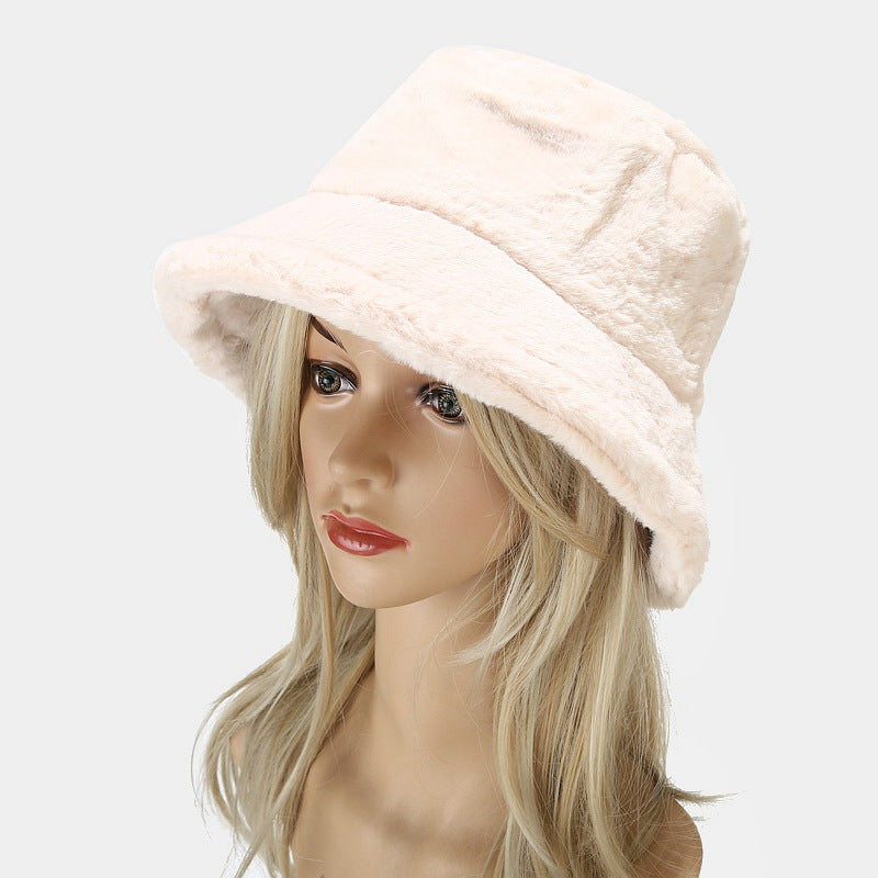 Simple Solid Color Thicken Winter Bucket Hat