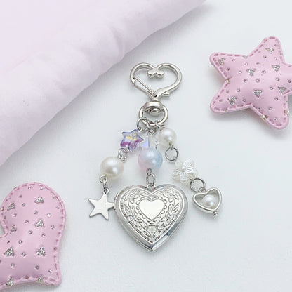 Metal Love Beads Keychain Bag Charms