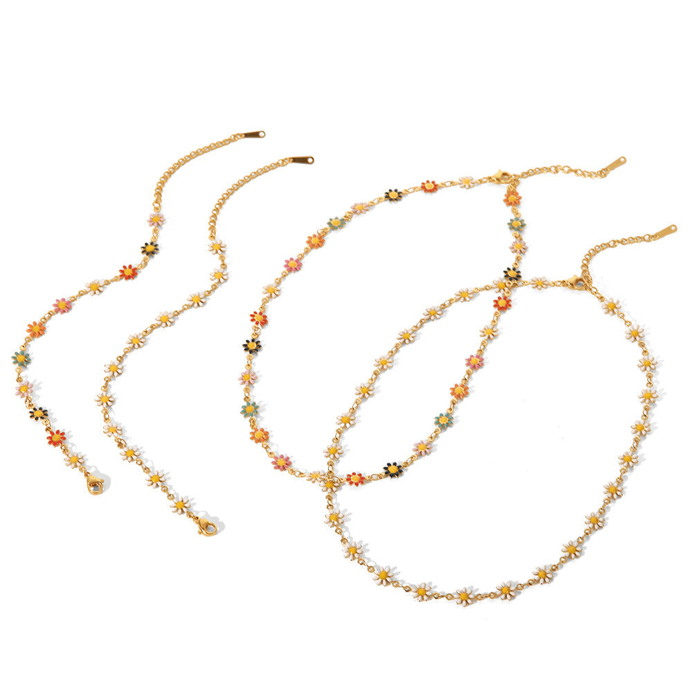 White/Colourful Daisy Chain Necklace