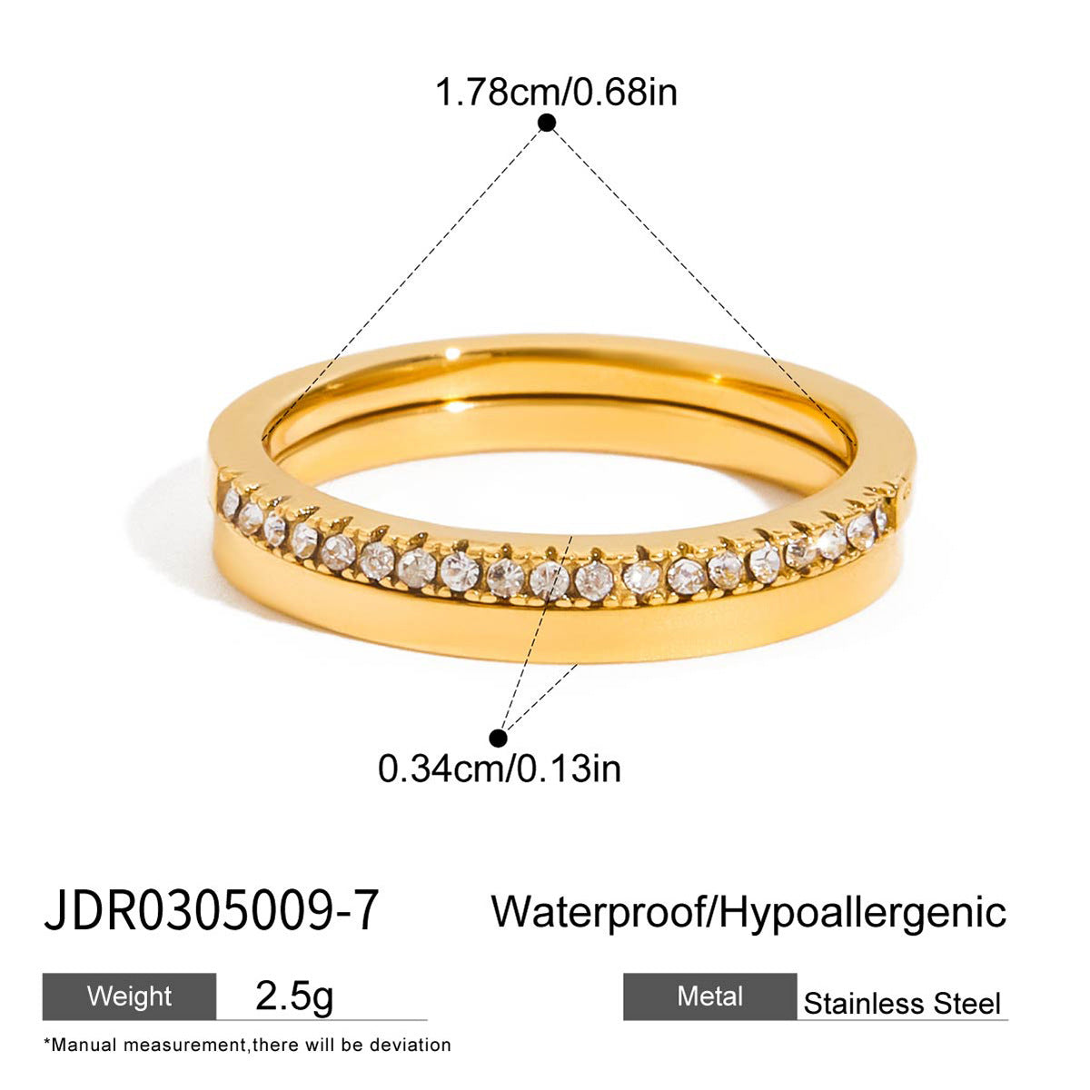 Trendy Rhinestone Gold Plated Geometric Ring