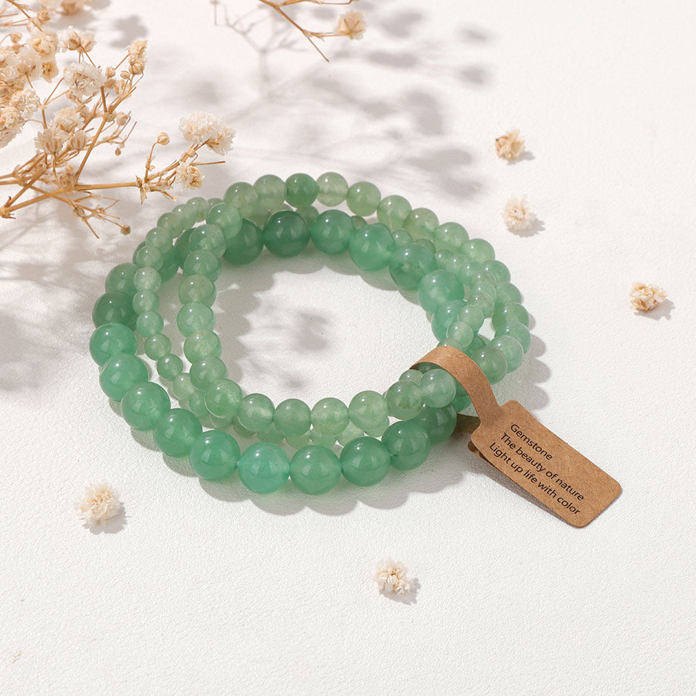 3Pcs Simple Stretch Beaded Bracelet Set