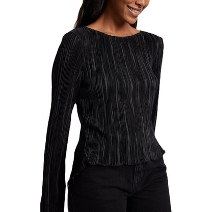 Elegant Ruched Flared Sleeve Back-Tie Top