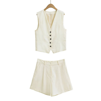 2-Piece Casual Vest Top and Shorts Set