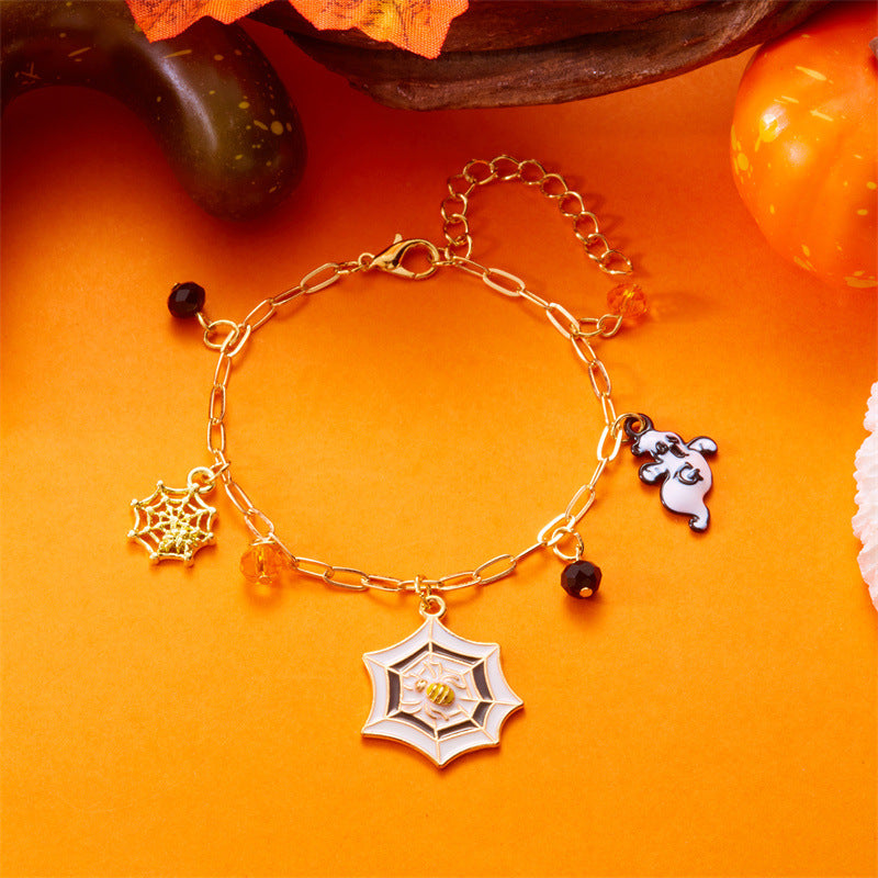 Cute Pumpkin Ghost Halloween Charm Bracelet