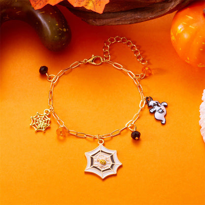 Cute Pumpkin Ghost Halloween Charm Bracelet