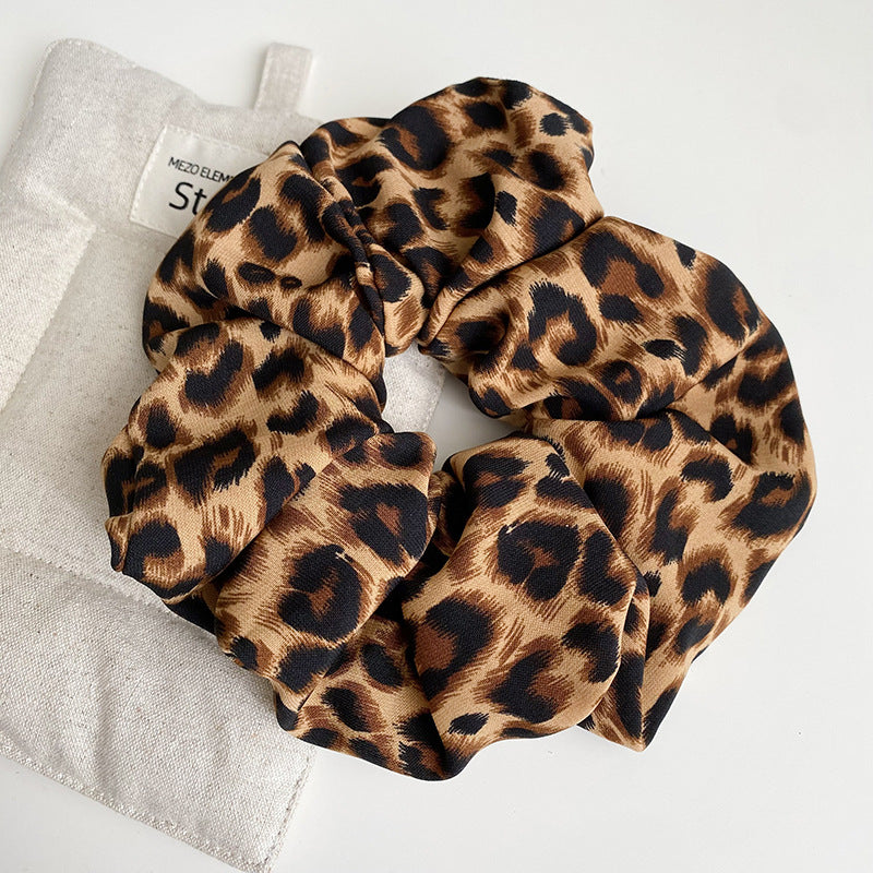 Retro Leopard Print Elastic Hair Tie