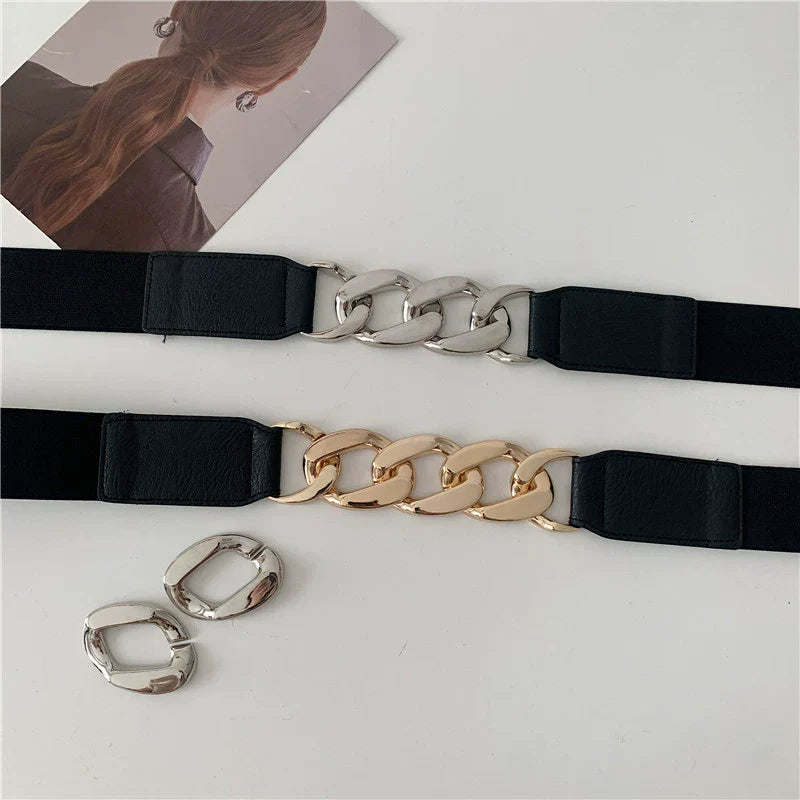 Stretchy Chain Splicing Simple Waist Belt