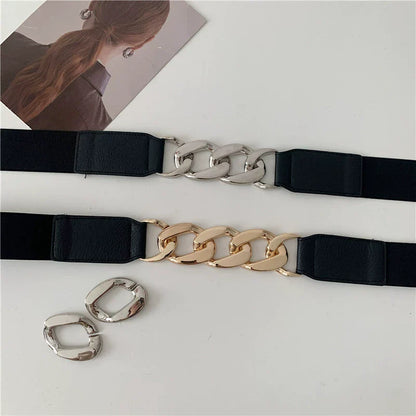 Stretchy Chain Splicing Simple Waist Belt