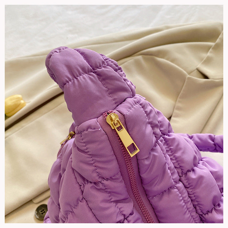 Solid Color Cloud Bag Puffer Shoulder Tote Bag