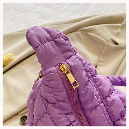 Solid Color Cloud Bag Puffer Shoulder Tote Bag