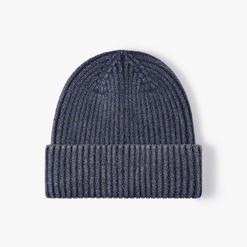 Washed Ribbed Knit Hat Solid Color Beanie