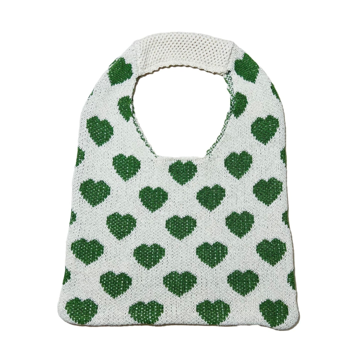 Cute Love Color Block Knit Shoulder Bag