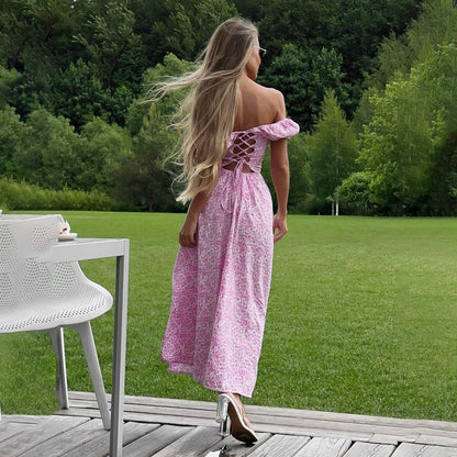 Sexy Off-Shoulder Floral Maxi Dress