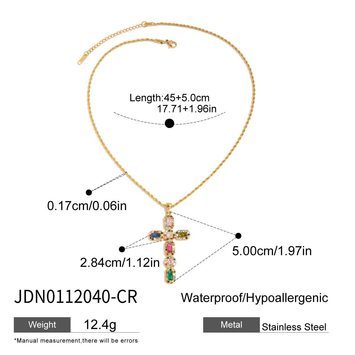 Vintage Cross Pendant Chain Necklace