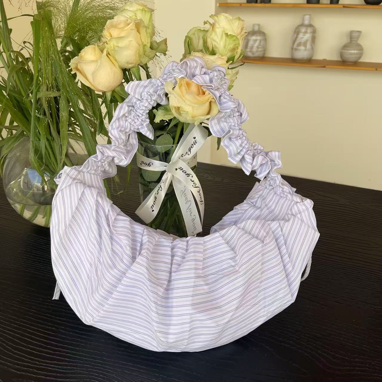 Striped Color Contrast Large Capacity Crossbody Bag