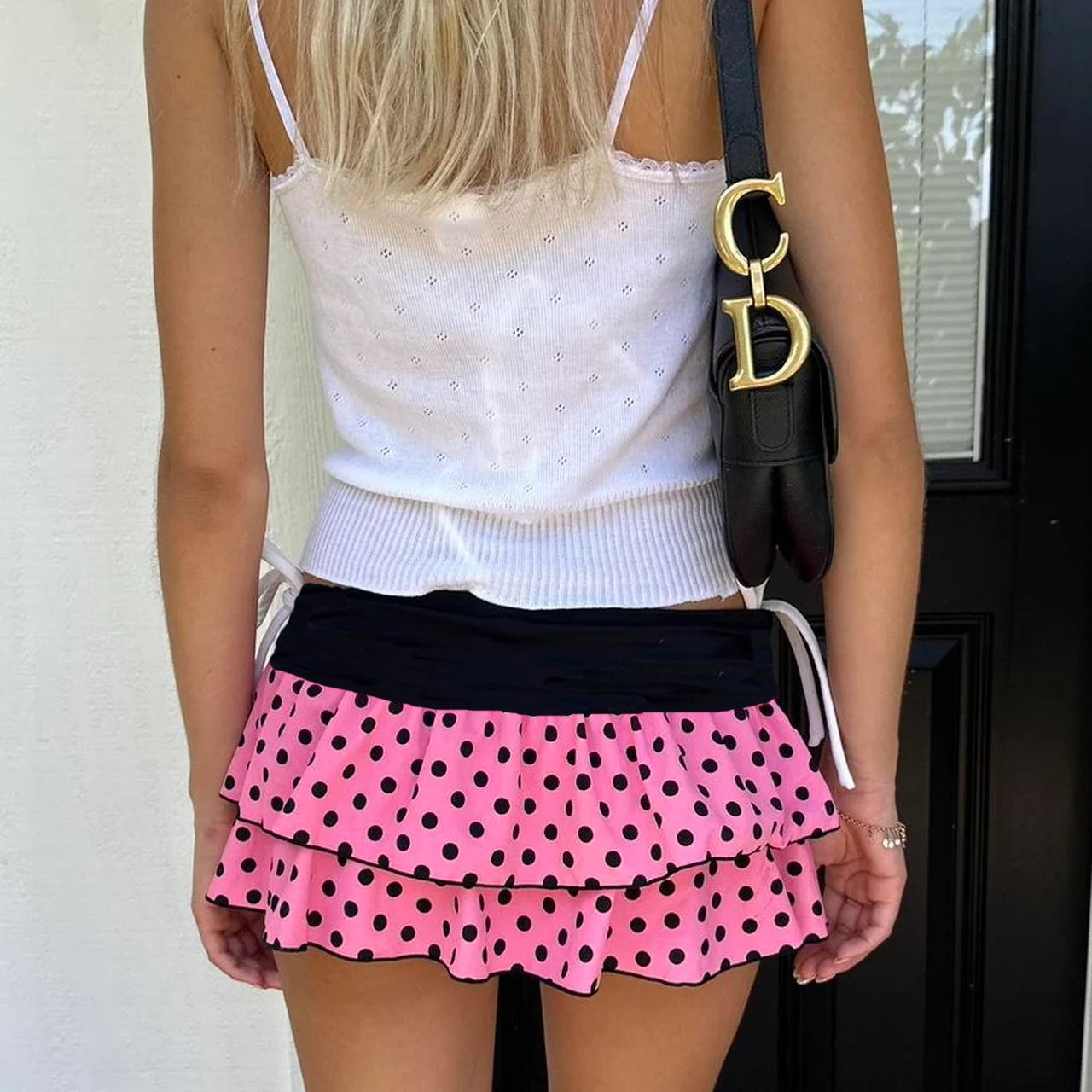 Layered Ruffle Sexy Print Mini Skirt