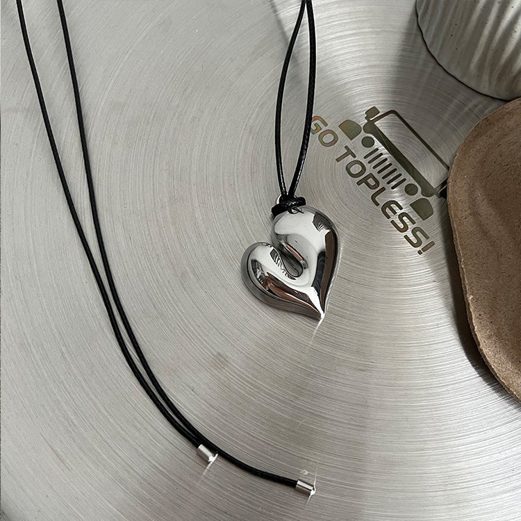 Minimalist Heart Pendant Adjustable Necklace