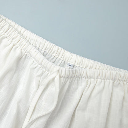 Simple Casual Solid Color Shirt Pant Set