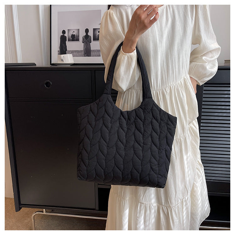 Simple Solid Color Casual Shoulder Bag