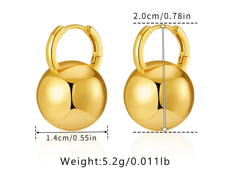 Simple Gold Ball Elegant Earrings