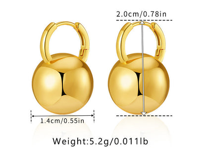 Simple Gold Ball Elegant Earrings