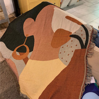 Cozy Artistic Print Tapestry Sofa Throw Blanket