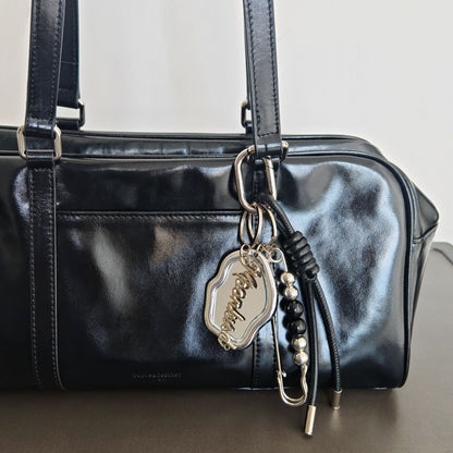 Trendy Mirror Braided Keychain Bag Charm