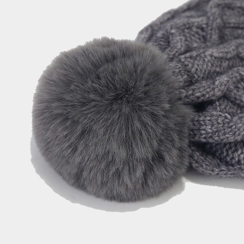 3PCS Solid Color Twist Tassel Hat & Scarf Sets