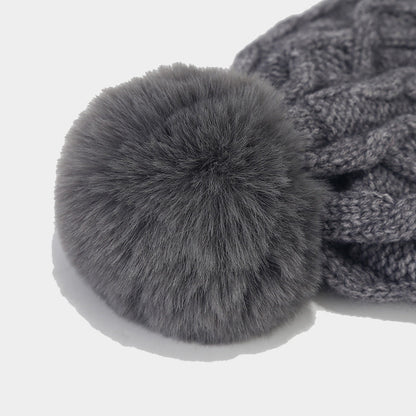 3PCS Solid Color Twist Tassel Hat & Scarf Sets