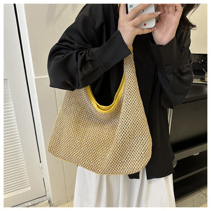 Casual Hollow Out Woven Shoulder Bag
