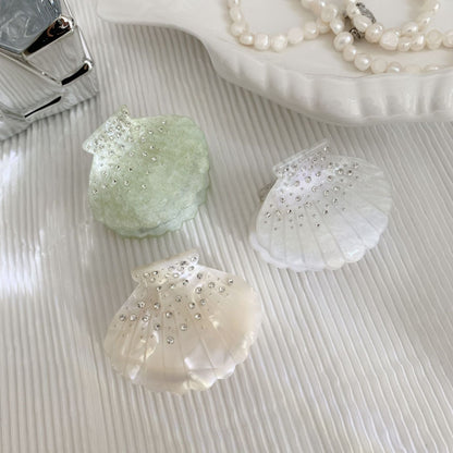 Sparkling Rhinestone Shell Acetate Hair Claw