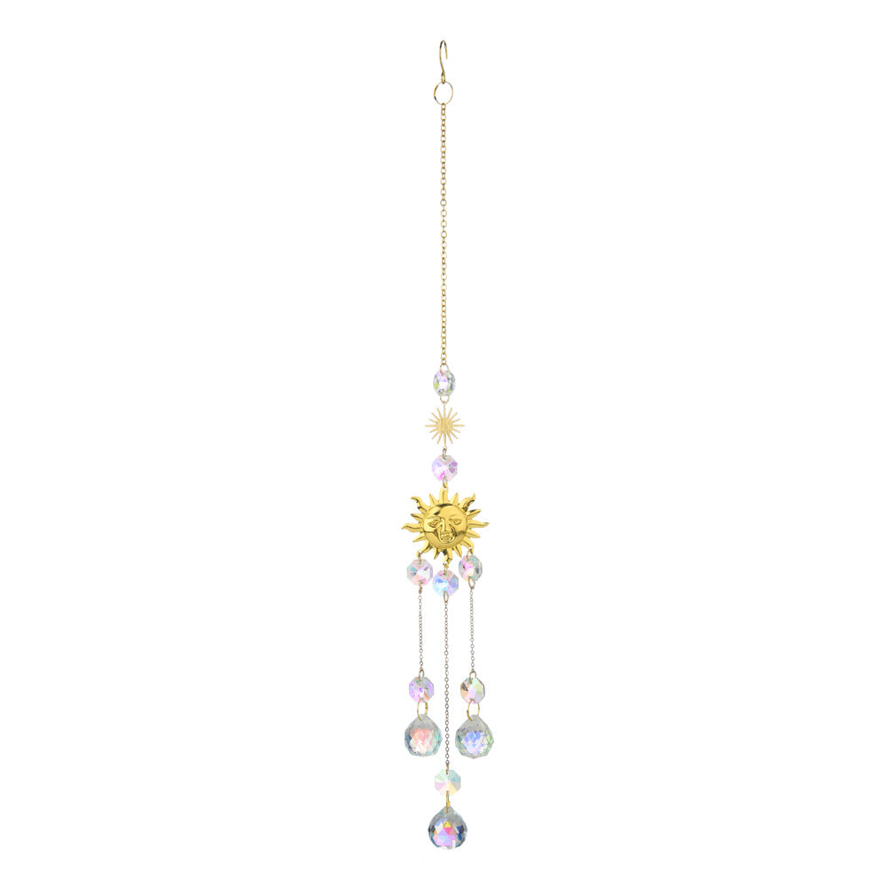 Metal Sun Moon Crystal Home Hangings