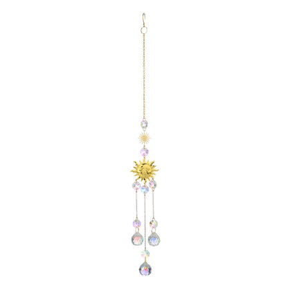 Metal Sun Moon Crystal Home Hangings