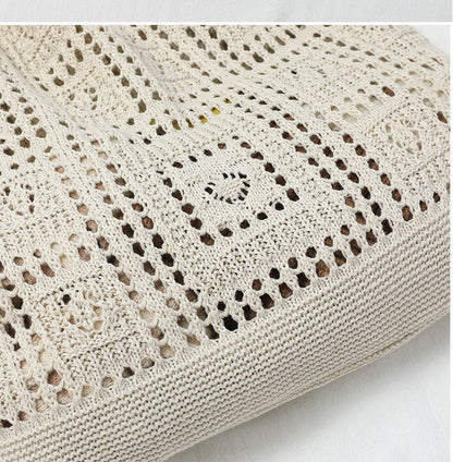 Solid Color Hollow Braided Shoulder Bags