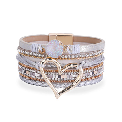 Rhinestone Bohemian Layered Love Bracelet