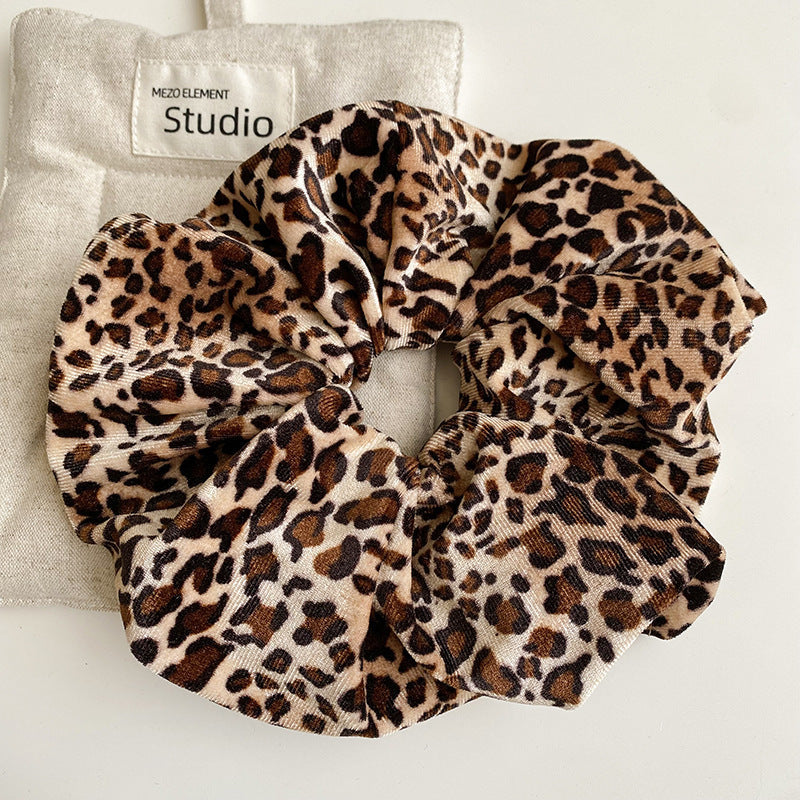 Retro Leopard Print Elastic Hair Tie