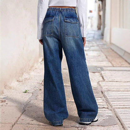 Vintage Mid Waist Loose Straight Leg Jeans
