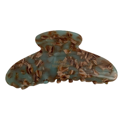 Floral Caramel Polka Dot Claw Clip