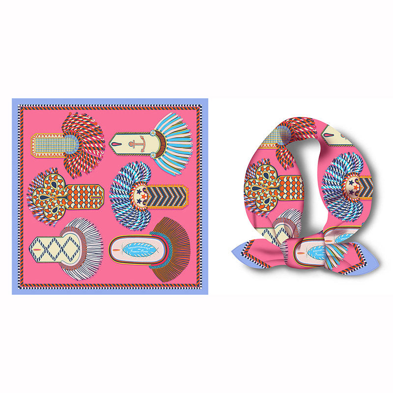 Splicing Colorful Art Print Square Satin Scarf