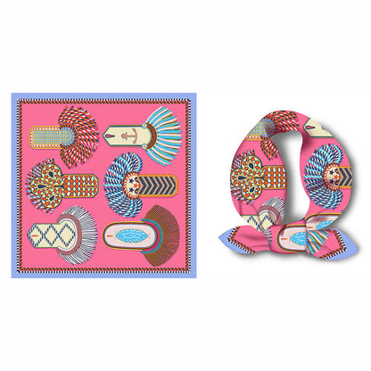 Splicing Colorful Art Print Square Satin Scarf