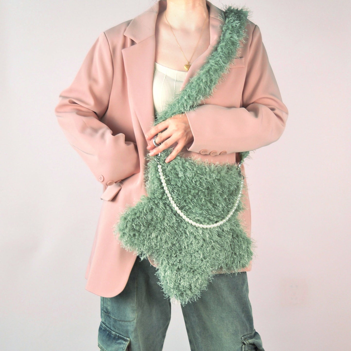 Star Shaped Cute Tassel Plush Shoulder Bag