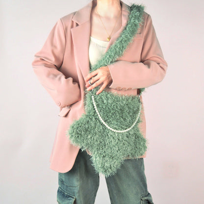 Star Shaped Cute Tassel Plush Shoulder Bag